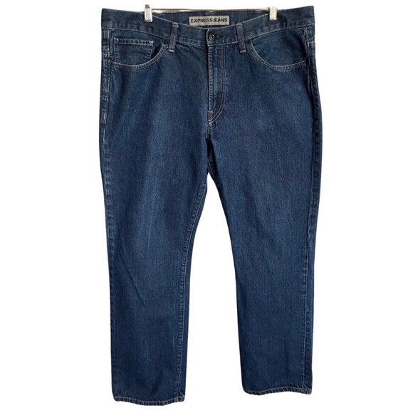 Express Kingston Straight Leg Jeans Size 38X32 - Picture 1 of 6